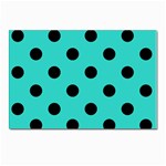 Polka Dots - Black on Turquoise Postcard 4  x 6 