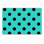 Polka Dots - Black on Turquoise Postcard 5  x 7 