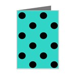 Polka Dots - Black on Turquoise Mini Greeting Card