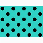 Polka Dots - Black on Turquoise 5  x 7  Photo Cards
