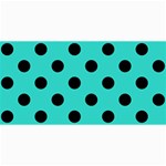 Polka Dots - Black on Turquoise 4  x 8  Photo Cards