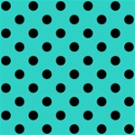 Polka Dots - Black on Turquoise ScrapBook Page 8  x 8 