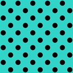 Polka Dots - Black on Turquoise ScrapBook Page 12  x 12 