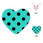 Polka Dots - Black on Turquoise Playing Cards (Heart)