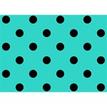Polka Dots - Black on Turquoise Birthday Cake 3D Greeting Card (7x5)