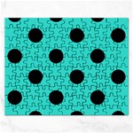Polka Dots - Black on Turquoise Jigsaw Puzzle (Rectangular)