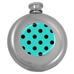 Polka Dots - Black on Turquoise Hip Flask (5 oz)