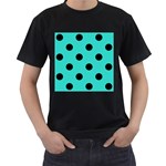 Polka Dots - Black on Turquoise Men s T-Shirt (Black)