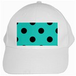 Polka Dots - Black on Turquoise Black Cap