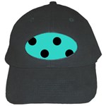 Polka Dots - Black on Turquoise Black Cap