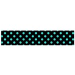 Polka Dots - Turquoise on Black Flano Scarf (Small)