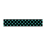 Polka Dots - Turquoise on Black Flano Scarf (Mini)