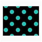 Polka Dots - Turquoise on Black Small Glasses Cloth