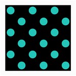 Polka Dots - Turquoise on Black Medium Glasses Cloth (2 Sides)