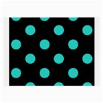 Polka Dots - Turquoise on Black Large Glasses Cloth