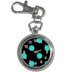 Polka Dots - Turquoise on Black Key Chain Watch