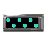 Polka Dots - Turquoise on Black Superlink Italian Charm (9mm)