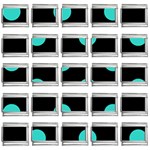 Polka Dots - Turquoise on Black 9mm Italian Charm (25 pack)
