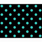 Polka Dots - Turquoise on Black Collage 8  x 10 