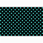 Polka Dots - Turquoise on Black Collage 12  x 18 