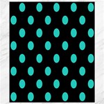 Polka Dots - Turquoise on Black Canvas 8  x 10 