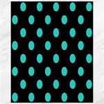 Polka Dots - Turquoise on Black Canvas 11  x 14 