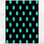 Polka Dots - Turquoise on Black Canvas 12  x 16 