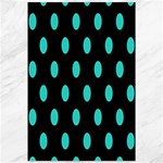Polka Dots - Turquoise on Black Canvas 12  x 18 