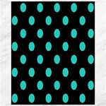 Polka Dots - Turquoise on Black Canvas 16  x 20 