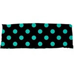 Polka Dots - Turquoise on Black Body Pillow Case Dakimakura (Two Sides)