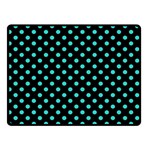 Polka Dots - Turquoise on Black Double Sided Fleece Blanket (Small) (Two Sides)