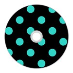 Polka Dots - Turquoise on Black CD Wall Clock
