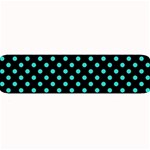 Polka Dots - Turquoise on Black Medium Bar Mat