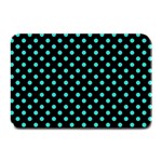 Polka Dots - Turquoise on Black Plate Mat