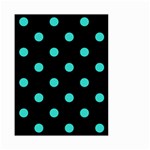 Polka Dots - Turquoise on Black Small Garden Flag (Two Sides)