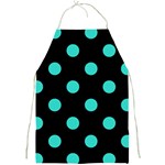 Polka Dots - Turquoise on Black Full Print Apron