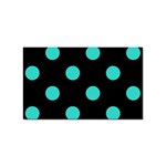 Polka Dots - Turquoise on Black Sticker Rectangular (10 pack)