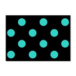 Polka Dots - Turquoise on Black Sticker A4 (100 pack)