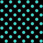 Polka Dots - Turquoise on Black ScrapBook Page 12  x 12 