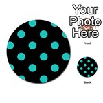 Polka Dots - Turquoise on Black Multi-purpose Cards (Round)