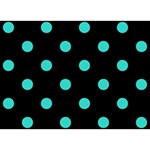 Polka Dots - Turquoise on Black Birthday Cake 3D Greeting Card (7x5)