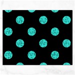 Polka Dots - Turquoise on Black Jigsaw Puzzle (Rectangular)