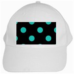 Polka Dots - Turquoise on Black Black Cap