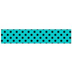 Polka Dots - Black on Cyan Flano Scarf (Small)