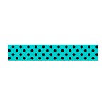 Polka Dots - Black on Cyan Flano Scarf (Mini)