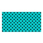 Polka Dots - Black on Cyan Satin Shawl