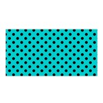 Polka Dots - Black on Cyan Satin Wrap