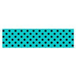 Polka Dots - Black on Cyan Satin Scarf (Oblong)