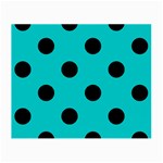 Polka Dots - Black on Cyan Small Glasses Cloth