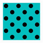 Polka Dots - Black on Cyan Medium Glasses Cloth